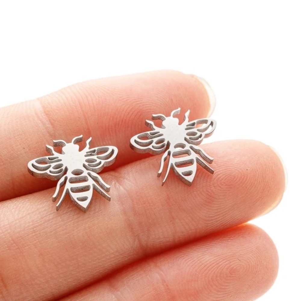 Bee Stud stainless steel stud Earrings. Please choose from available colors.